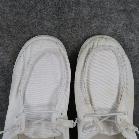 Casual Shoes Womens 6 Canvas Trainers Slip On Flat Moc Toe White Lightweight - Picture 7 of 12